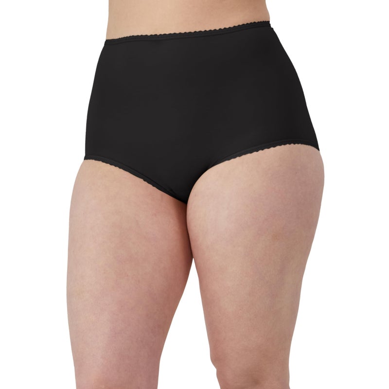 Bali Womens Skimp Skamp Panty, Smoothing Stretch Underwear, Df2633 Briefs, Black, 11 US - Image 2